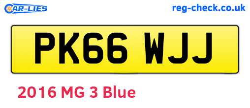 PK66WJJ are the vehicle registration plates.
