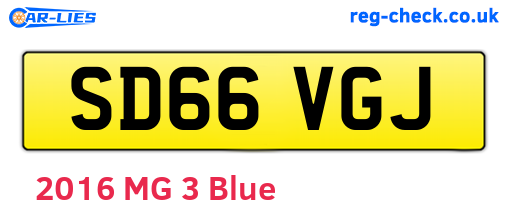 SD66VGJ are the vehicle registration plates.