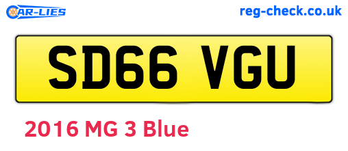 SD66VGU are the vehicle registration plates.