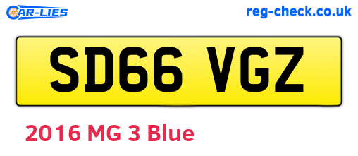 SD66VGZ are the vehicle registration plates.