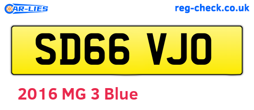 SD66VJO are the vehicle registration plates.