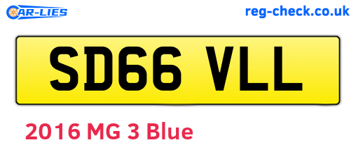 SD66VLL are the vehicle registration plates.