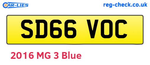 SD66VOC are the vehicle registration plates.