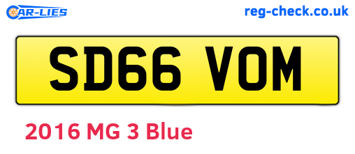 SD66VOM are the vehicle registration plates.