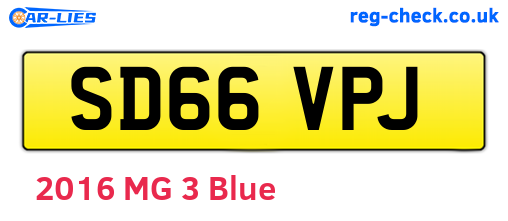 SD66VPJ are the vehicle registration plates.
