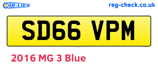 SD66VPM are the vehicle registration plates.