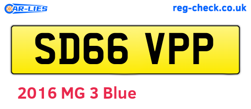 SD66VPP are the vehicle registration plates.