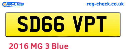 SD66VPT are the vehicle registration plates.