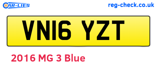 VN16YZT are the vehicle registration plates.