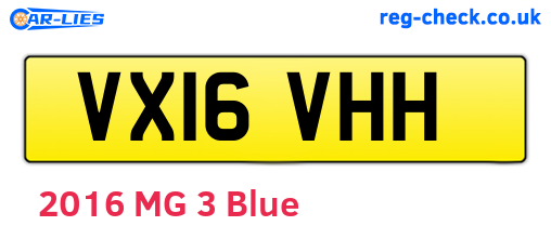 VX16VHH are the vehicle registration plates.