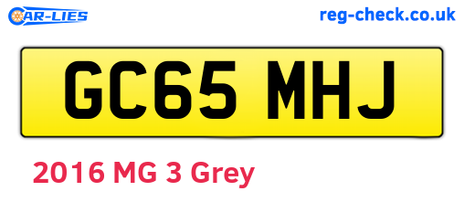GC65MHJ are the vehicle registration plates.