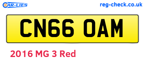 CN66OAM are the vehicle registration plates.