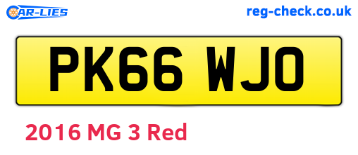 PK66WJO are the vehicle registration plates.