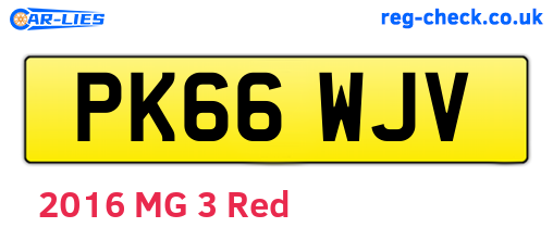PK66WJV are the vehicle registration plates.