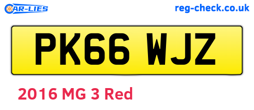 PK66WJZ are the vehicle registration plates.