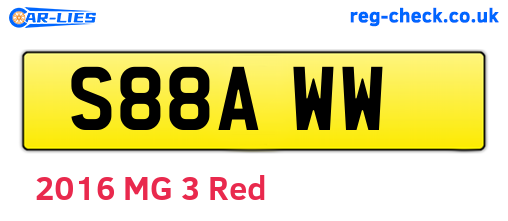 S88AWW are the vehicle registration plates.