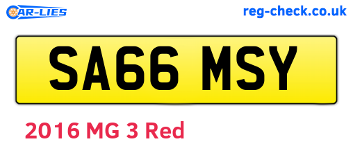SA66MSY are the vehicle registration plates.