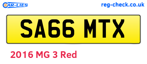 SA66MTX are the vehicle registration plates.