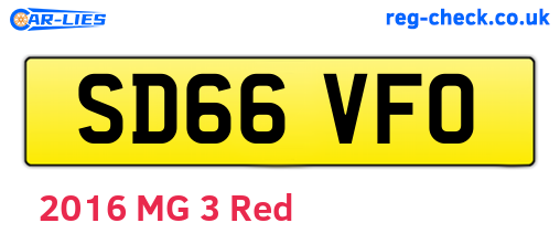 SD66VFO are the vehicle registration plates.