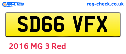 SD66VFX are the vehicle registration plates.
