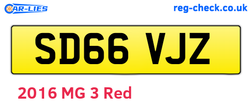 SD66VJZ are the vehicle registration plates.