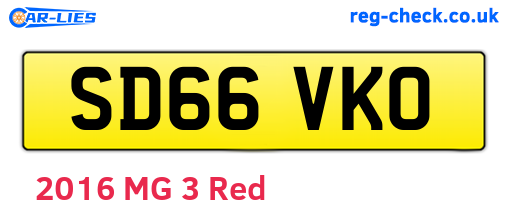SD66VKO are the vehicle registration plates.