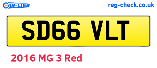 SD66VLT are the vehicle registration plates.