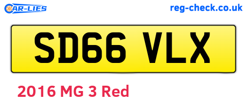 SD66VLX are the vehicle registration plates.