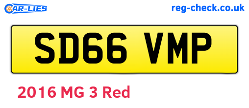 SD66VMP are the vehicle registration plates.