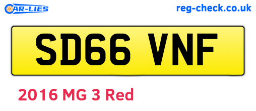 SD66VNF are the vehicle registration plates.