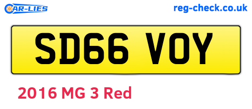 SD66VOY are the vehicle registration plates.