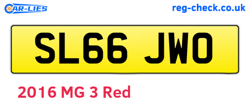 SL66JWO are the vehicle registration plates.