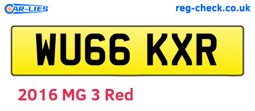 WU66KXR are the vehicle registration plates.