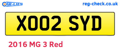 XO02SYD are the vehicle registration plates.