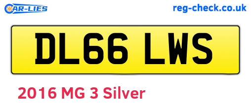 DL66LWS are the vehicle registration plates.