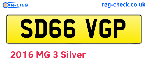SD66VGP are the vehicle registration plates.