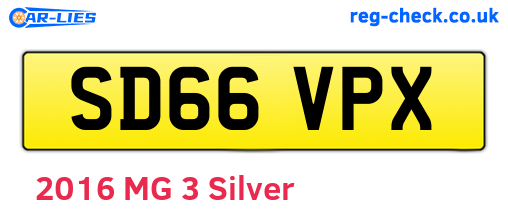 SD66VPX are the vehicle registration plates.