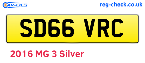 SD66VRC are the vehicle registration plates.