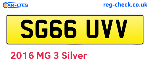 SG66UVV are the vehicle registration plates.