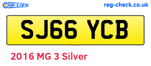SJ66YCB are the vehicle registration plates.