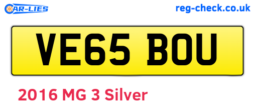 VE65BOU are the vehicle registration plates.