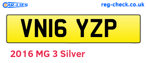 VN16YZP are the vehicle registration plates.