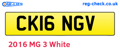 CK16NGV are the vehicle registration plates.