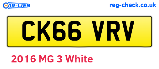 CK66VRV are the vehicle registration plates.