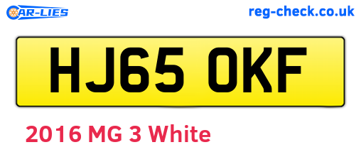 HJ65OKF are the vehicle registration plates.