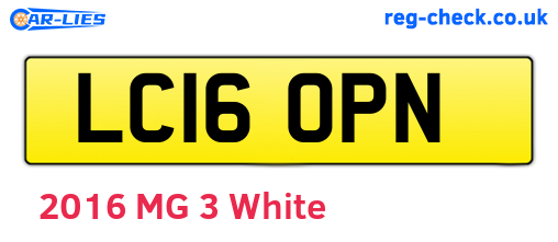 LC16OPN are the vehicle registration plates.