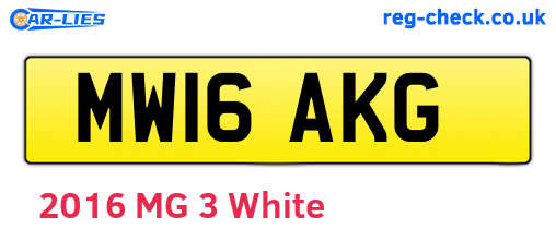 MW16AKG are the vehicle registration plates.