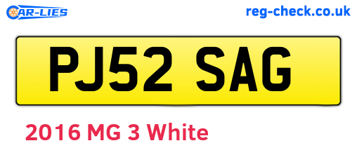 PJ52SAG are the vehicle registration plates.
