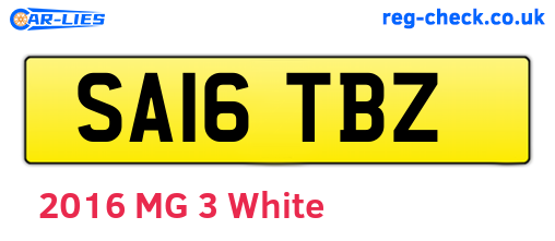 SA16TBZ are the vehicle registration plates.