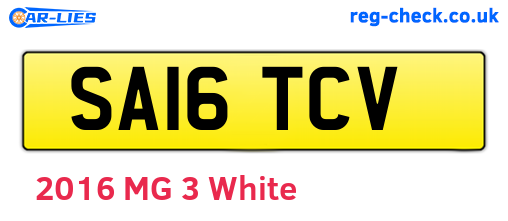 SA16TCV are the vehicle registration plates.
